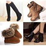Many different kinds of shoes.