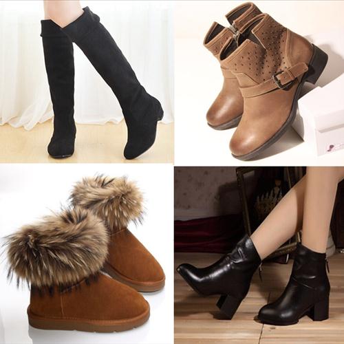 Many different kinds of shoes.